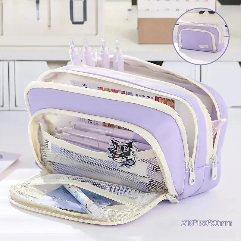 Large Capacity Pencil Case Stationery & Cosmetics Storage Bag