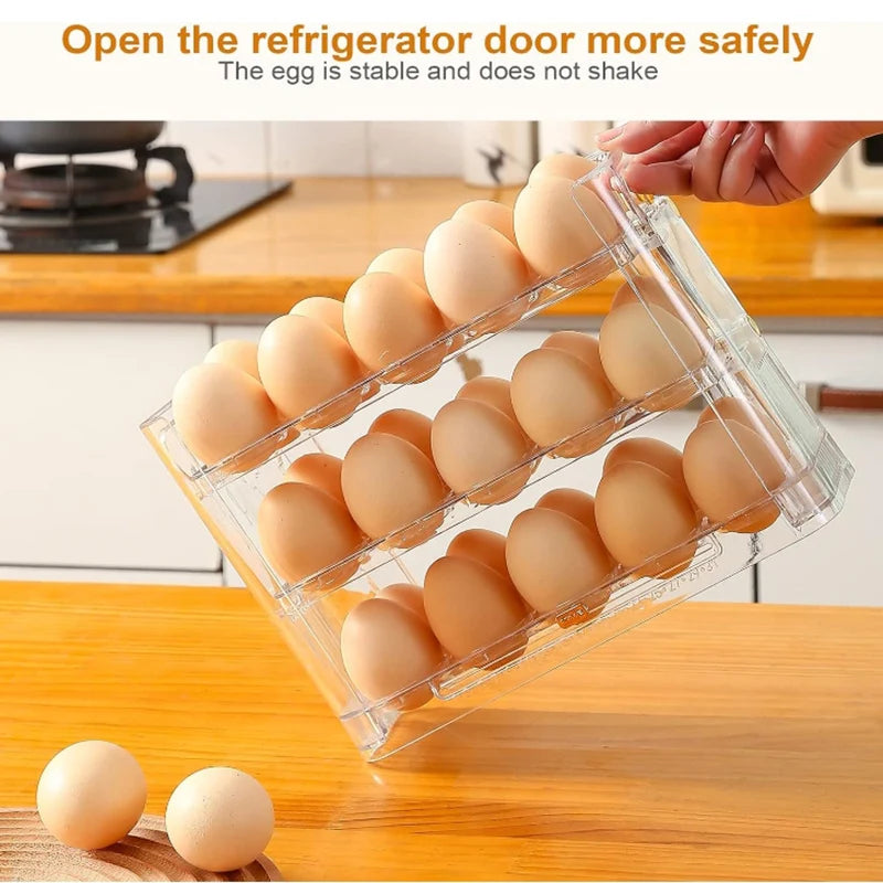 3 Layer Egg Holder Fridge Side Door Organizer