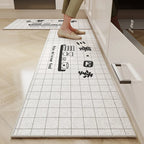 VIKAMA Kitchen Floor Mat Cartoon Dirt Resistant Non-Slip Velvet Carpet