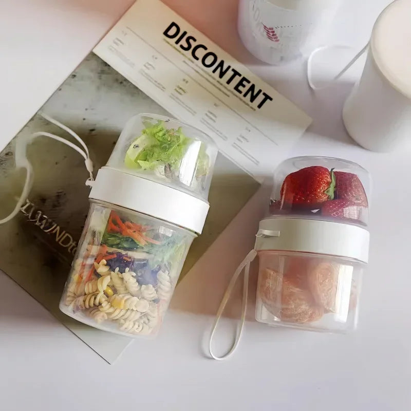 Oatmeal Yogurt Lunch Box Set Sealed Breakfast Bento Container with Fork Main image