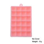 24-Hole Silicone Ice Cube Tray with Lid Square Ice Mold for Drinks & Cocktails