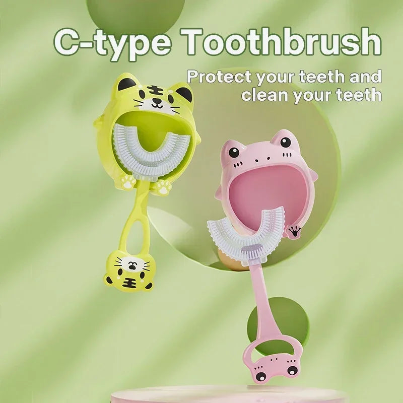 360° U Shape Baby Toothbrush Soft Silicone Kids Teeth Brush