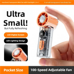 TINSOL Transparent Mini Fan UK 100-Speed USB Rechargeable Fan
