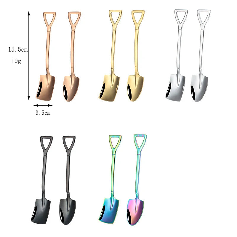 Stainless Steel Shovel Spoon – Retro Coffee, Ice Cream & Dessert Scoop