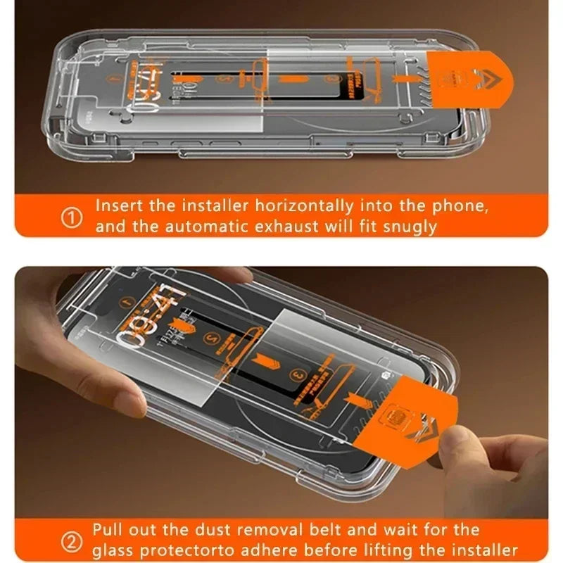 4K Tempered Glass Screen Protector for iPhone with Easy Alignment Kit