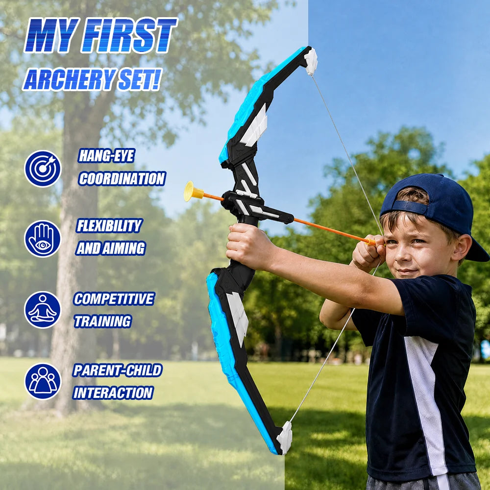 Kids Bow and Arrow Set – LED Archery Toy with Dart Board