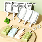 BPA Free Silicone Popsicle Mold – Reusable Easy Release Ice Pop Maker