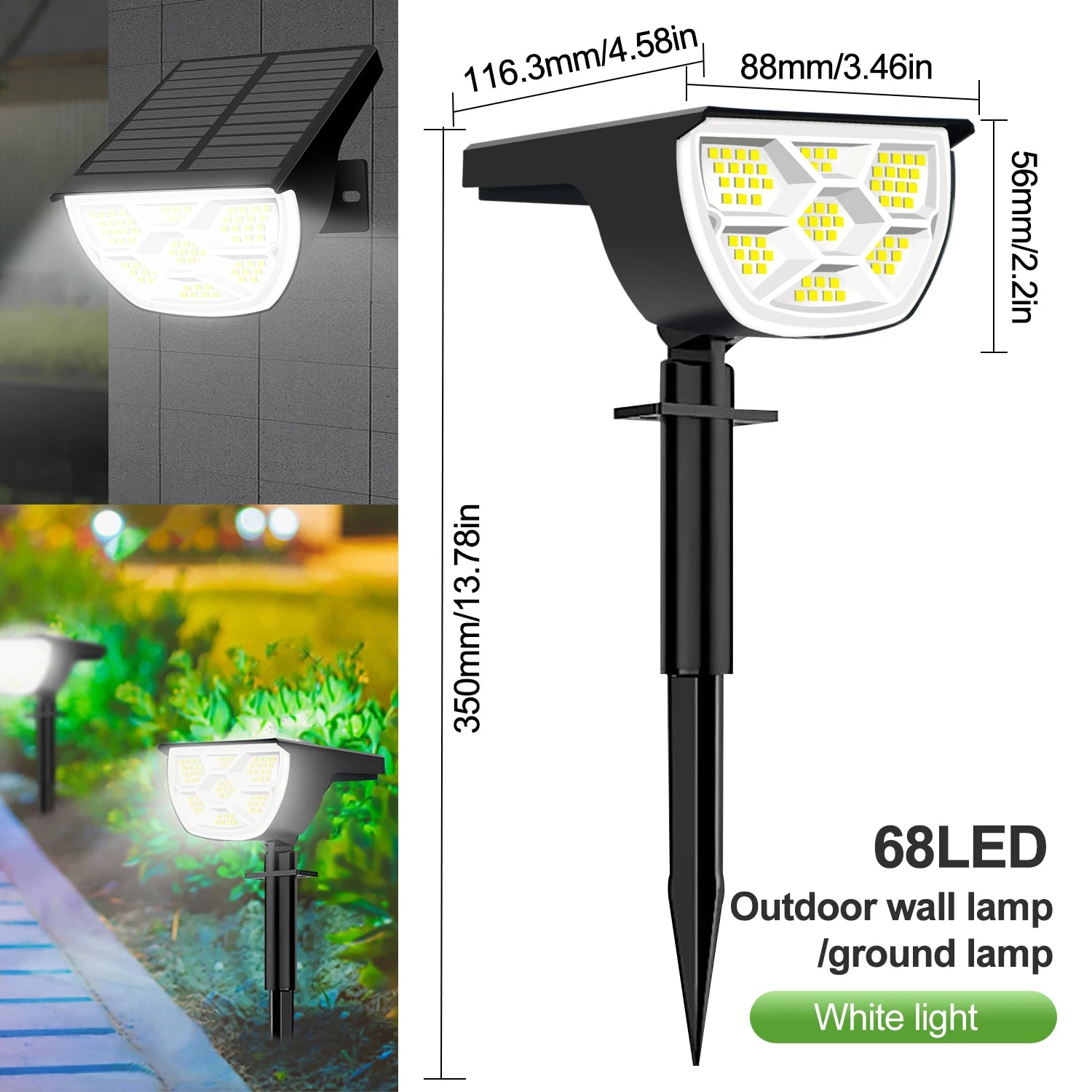72/68 LED Solar Landscape Lights