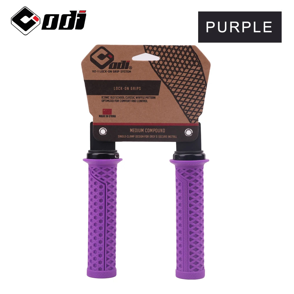 ODI VS-21 Lock-On MTB Grips Waffle Anti-Slip Shockproof Silicone