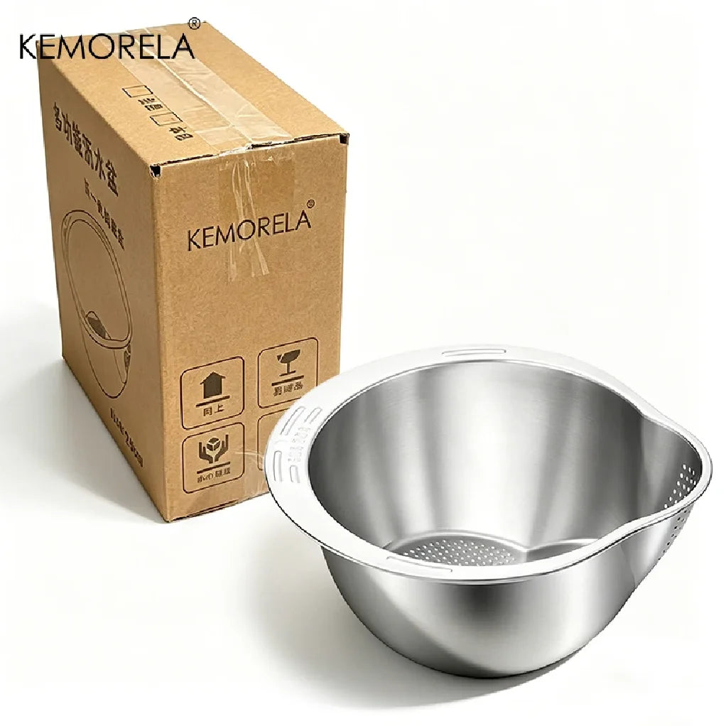 304 Stainless Steel Rice Washer Colander Bowl