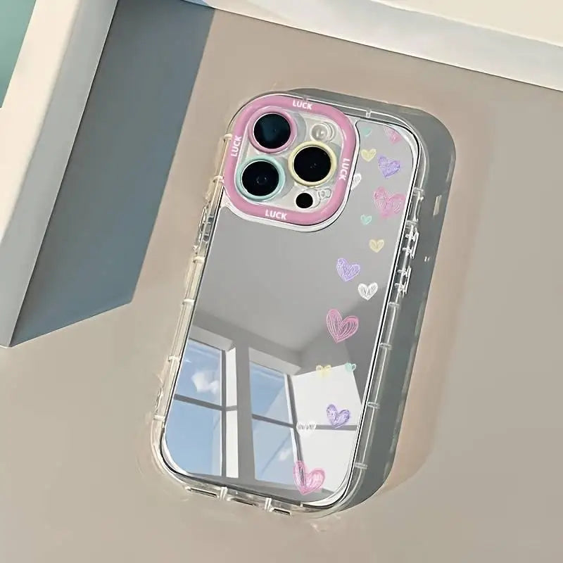 Minimalist Smile Mirror Case for iPhone 17 16 15 14 13 12 11 Pro Max