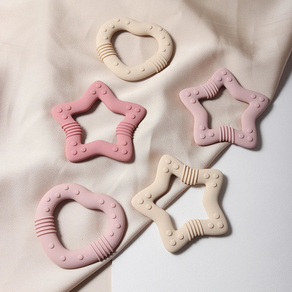 Star & Heart Silicone Baby Teether Food Grade Toy