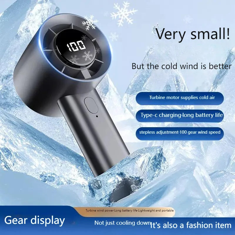 Portable Mini Handheld Fan with LED Display USB Cooling Fan Main image