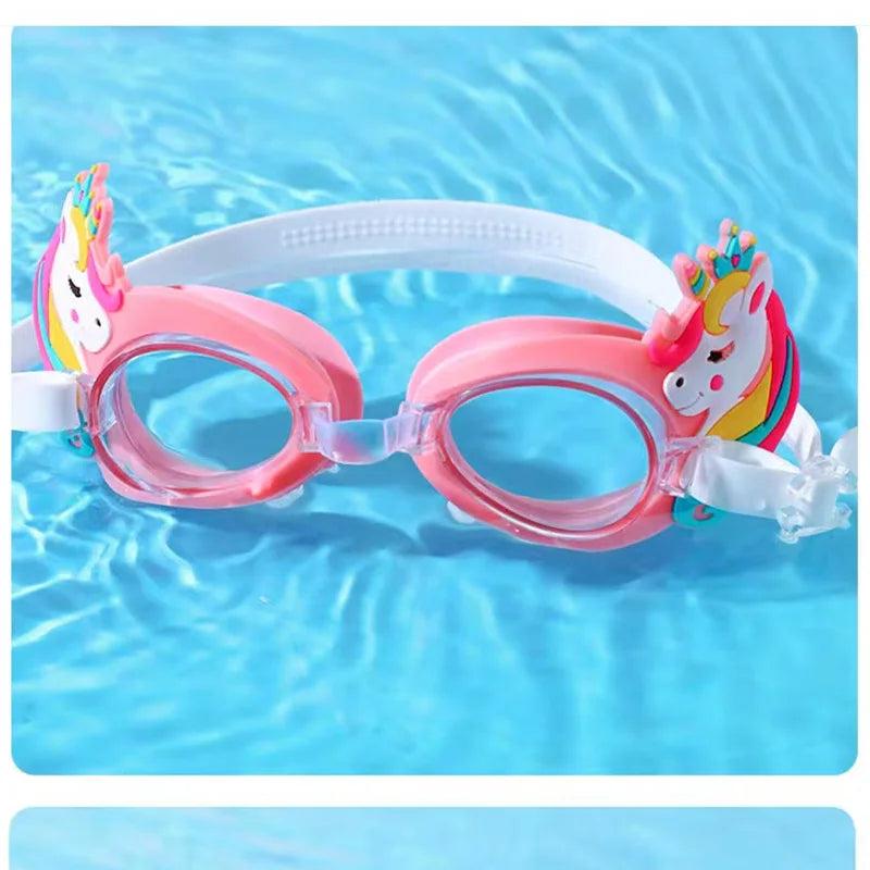 Kids Cartoon Swimming Goggles UK | Waterproof Anti-Fog Adjustable Diving Glasses
