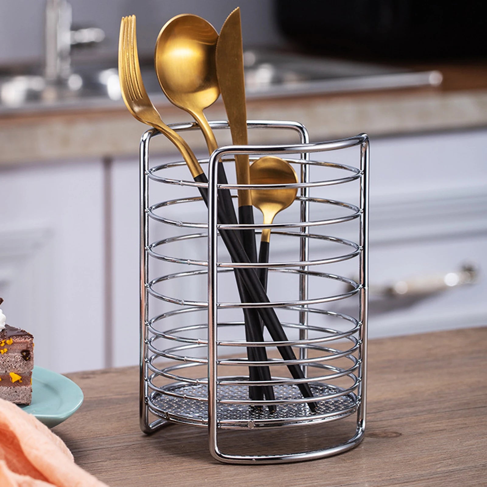 Kitchen Cutlery Holder Utensil Drainer Rack