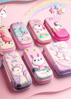 3D Unicorn Pencil Case Cute EVA Cartoon Stationery Box for Girls