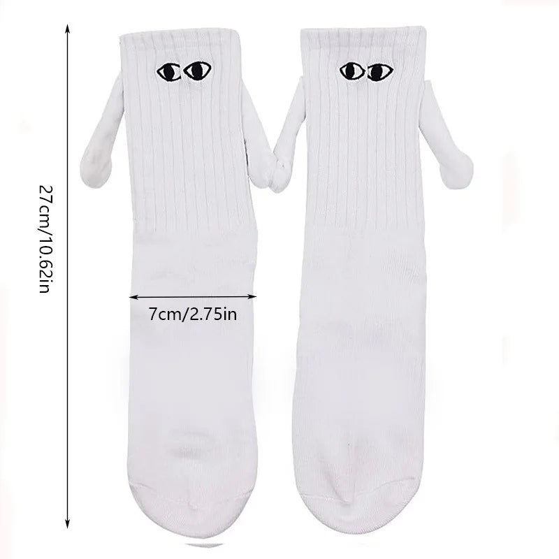 Magnetic Holding Hands Socks Funny Couple Gift Men Women Socks