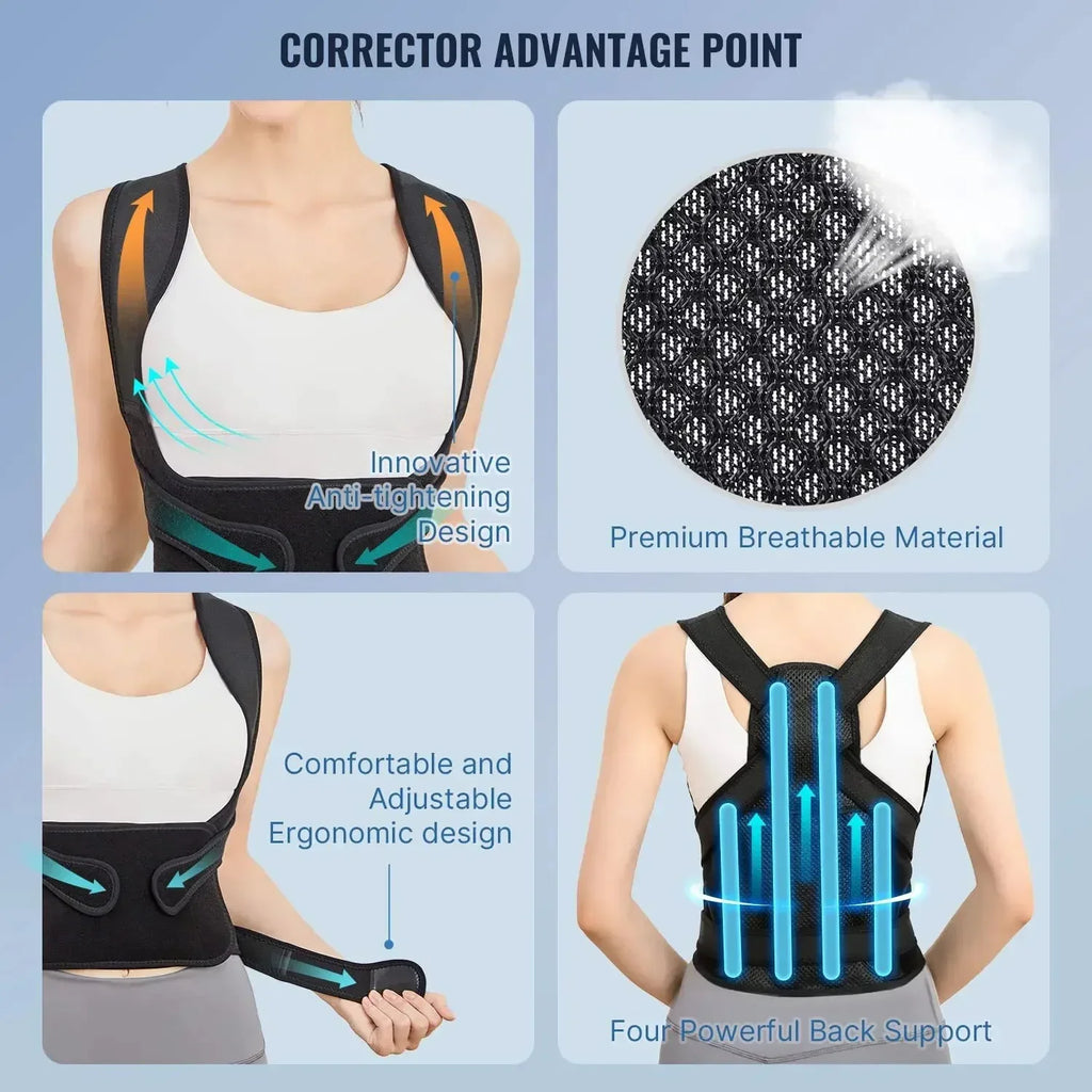 Orthopedic Posture Corrector Brace Adjustable Upper Back Support