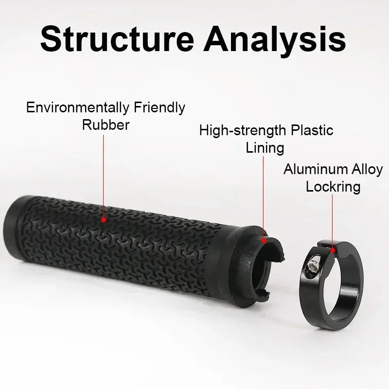 MTB Handlebar Grips Lock-On Anti-Slip Soft Rubber Shock Absorb