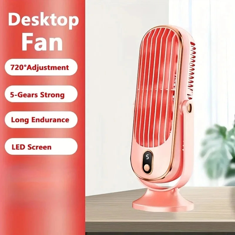 5-Speed USB Mini Air Cooler UK Portable Dual Motor Fan