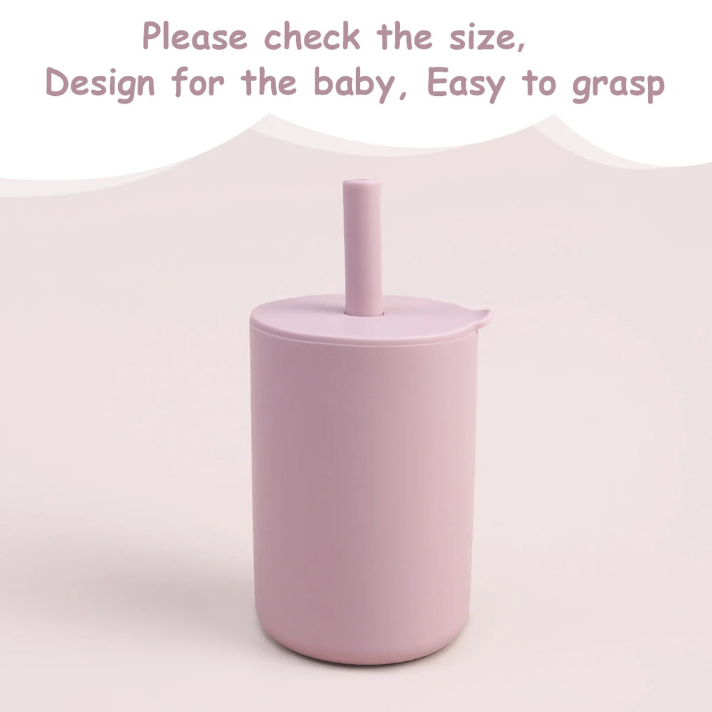 Baby Silicone Straw Cup BPA Free Toddler Water Bottle