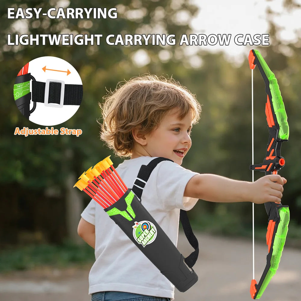 Kids Bow and Arrow Set – LED Archery Toy with Dart Board