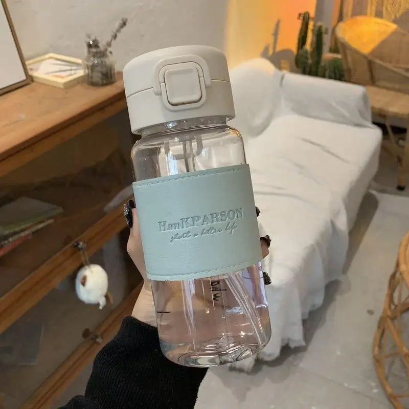 500ml Kids Water Bottle with Straw Leakproof Cup