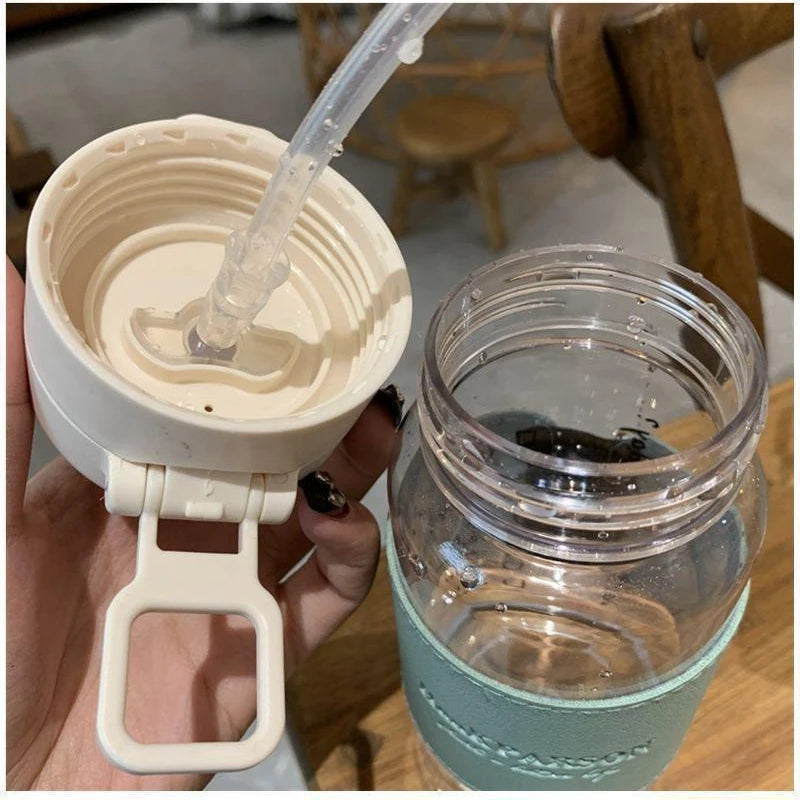 500ml Kids Water Bottle with Straw Leakproof Cup