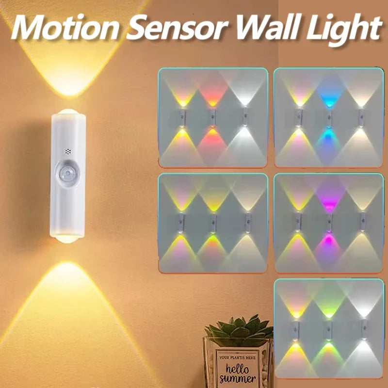 RGB Motion Sensor LED Night Light for Hallway, Cabinet & Stairs