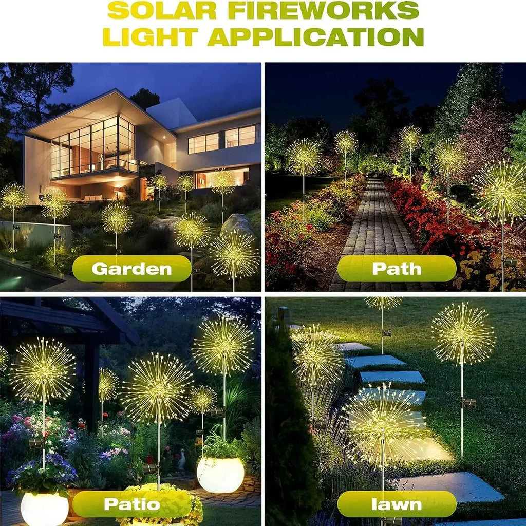Solar Firework Dandelion Lights for Garden & Lawn Decor