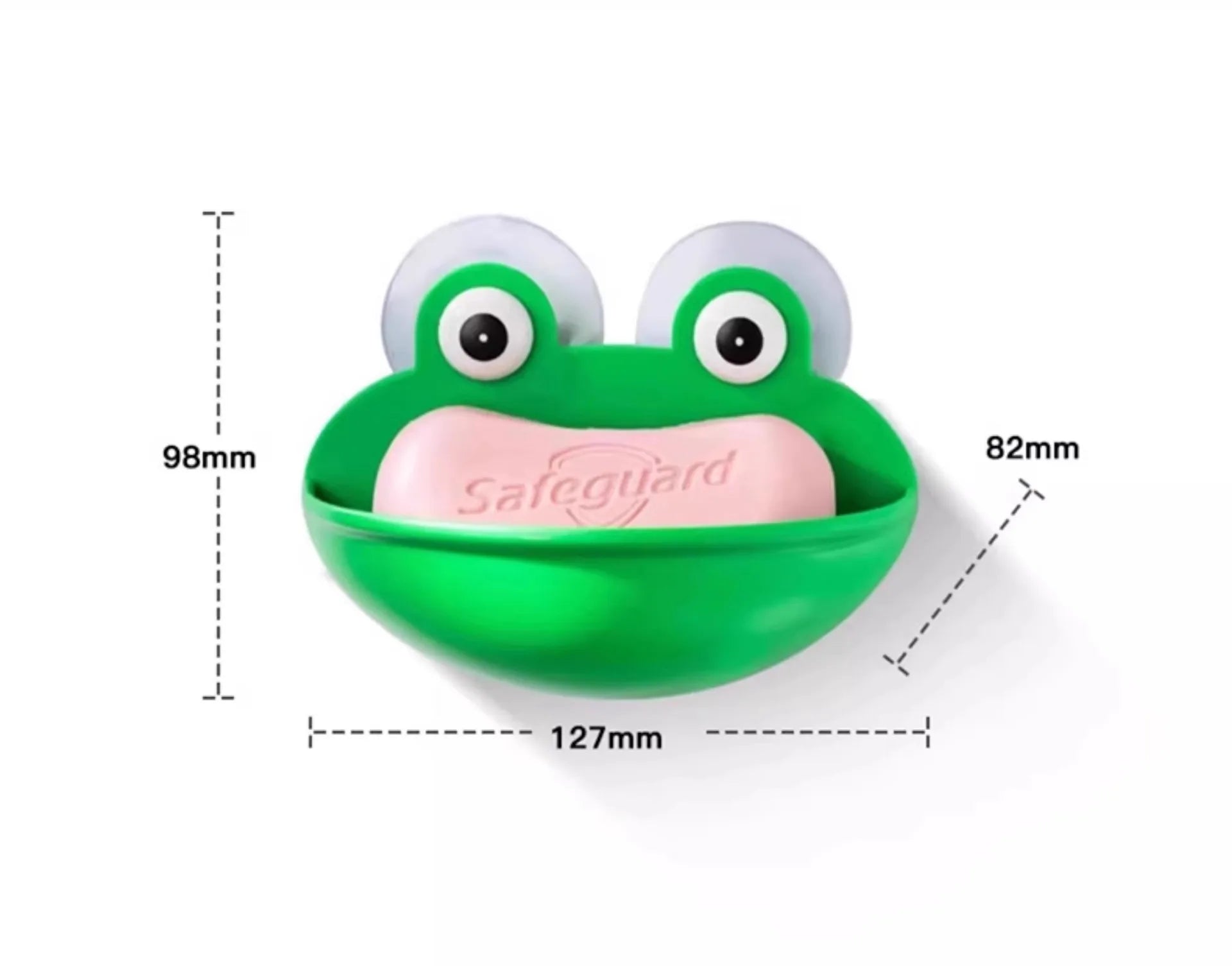 Cute Frog Soap Dish – Suction Cup Bathroom Soap Holder Rack Storage