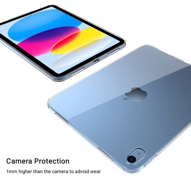 Ultra Thin Clear Soft Silicone case for iPad A16 10th Air 4 5 Pro 11
