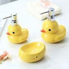 Ceramic Duck Soap Dispenser Cartoon Hand Wash & Shampoo Pump Bottle