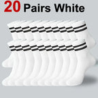 5/10/20 Pairs Solid Crew Socks Breathable Sweat-Absorbing All Season