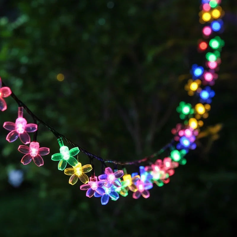 Solar Cherry Blossom Fairy Lights Outdoor Garden Lamp