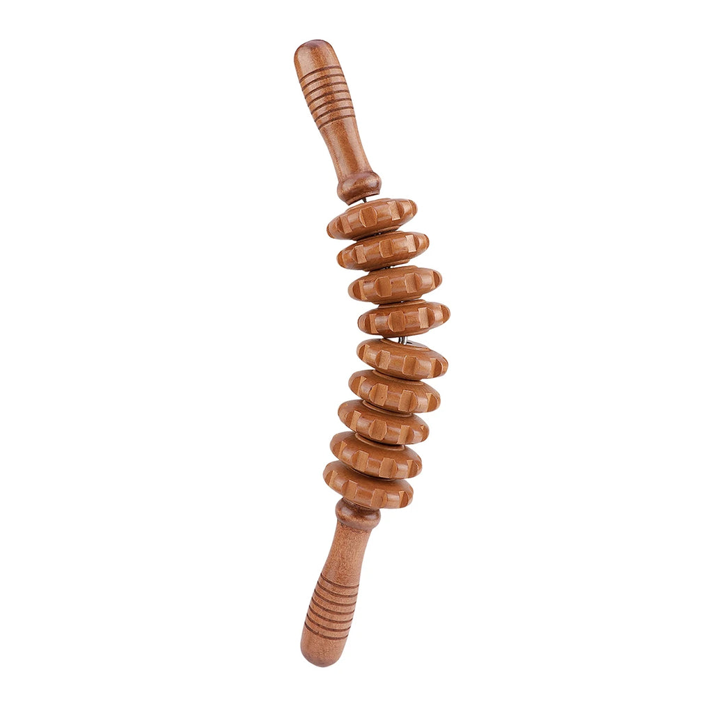 Wooden Therapy Massage Roller Stick for Muscle & Fascia Relief