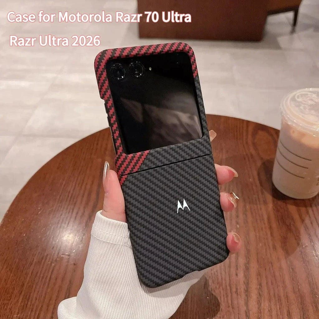 Premium Carbon Fiber Phone Case for Motorola Razr 70 60 50 Ultra