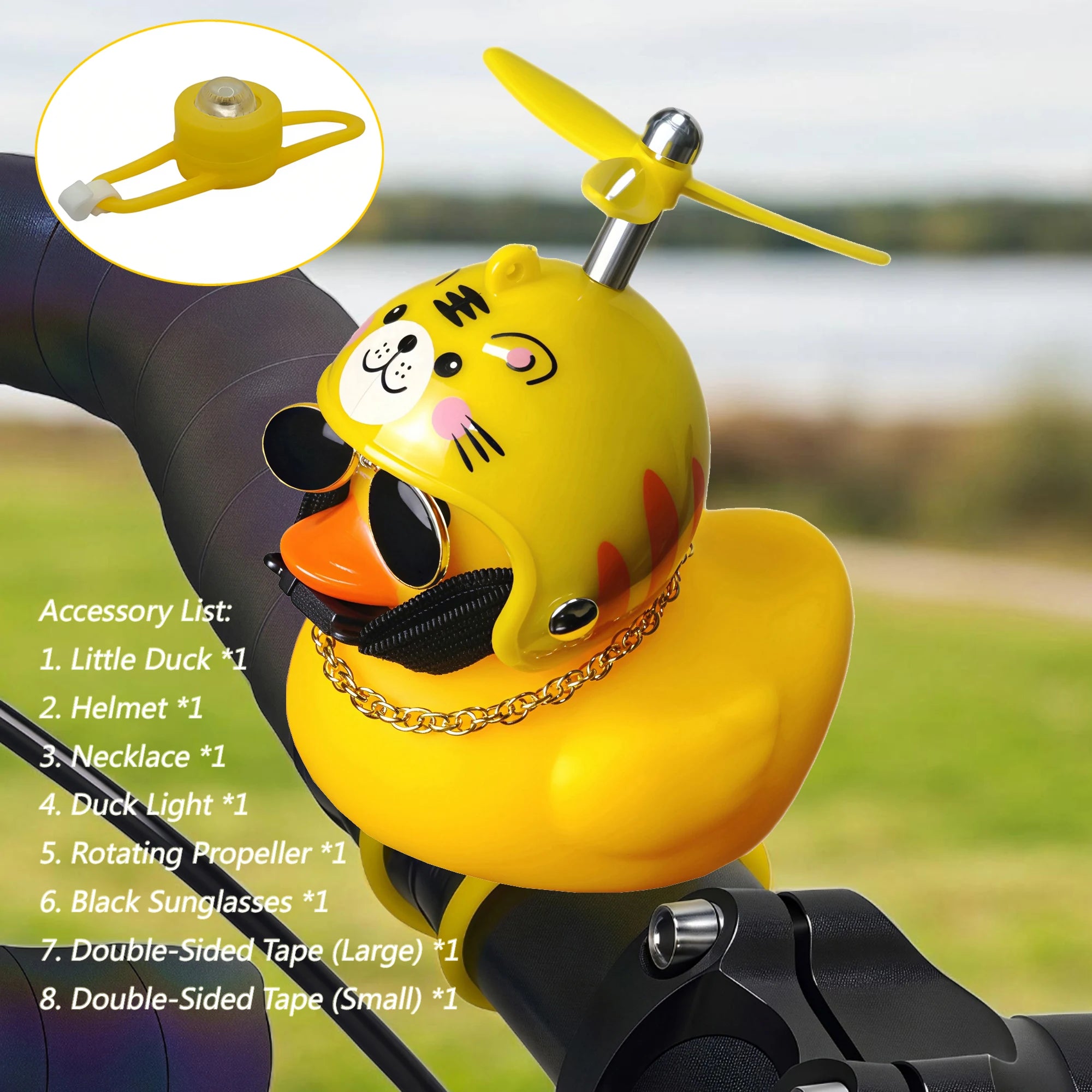 Yellow Duck Bicycle Bell Cute Cartoon Duck Bike Light Accessory