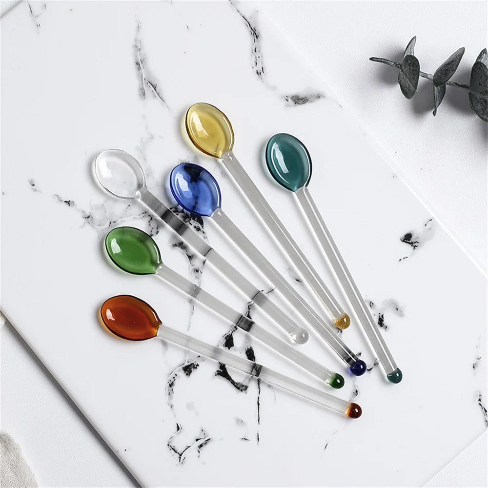 Glass Stirring Spoon Long Handle – Coffee, Milk Tea & Dessert Bar Tool