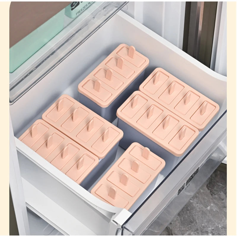 Food Grade Silicone Ice Cream Mold with Lid – BPA Free Popsicle Maker Kit