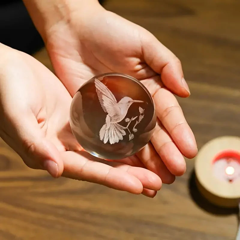3D Hummingbird Crystal Ball LED Decorative Gift Lamp