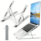 Adjustable Laptop Stand for Desk - Foldable Aluminium, 6-Level Heights