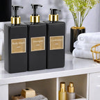 Shower Soap Dispenser Set Refillable Shampoo, Conditioner & Soap Bottles