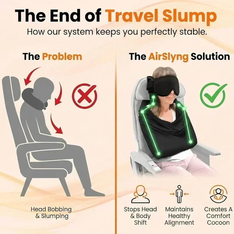 Airplane Sleeping Pillow – 3-in-1 Memory Foam Travel Support
