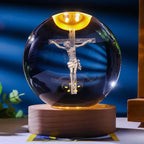 Jesus 3D Crystal Ball Night Light Religious LED Lamp