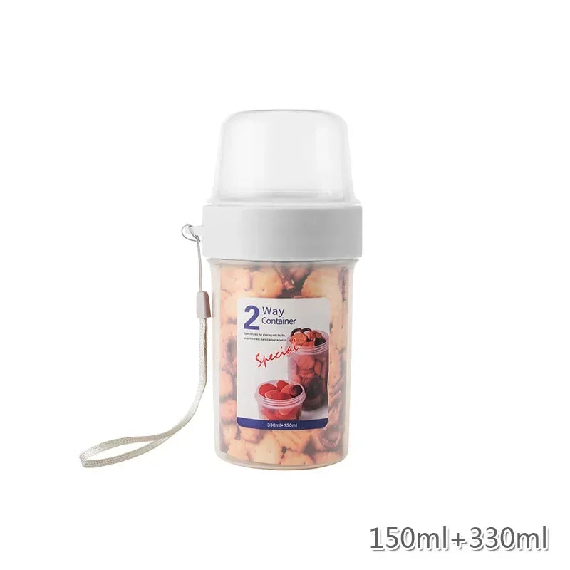 Oatmeal Yogurt Lunch Box Set Sealed Breakfast Bento Container with Fork