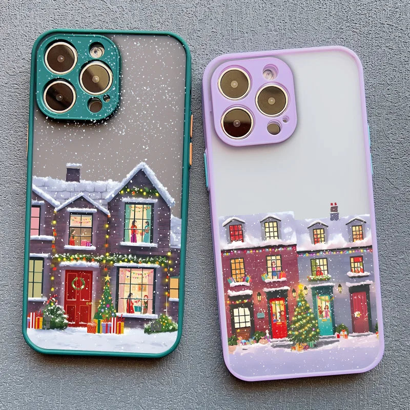 Rural Snow Scenery Phone Case for iPhone 16 15 14 13 12 11 Pro Max