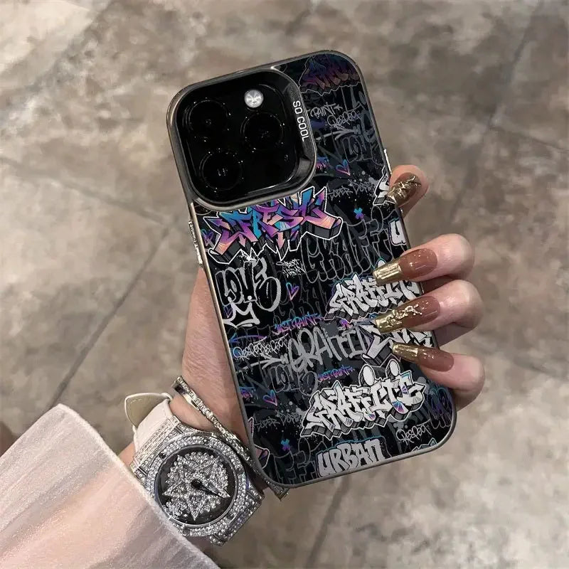 Pink Graffiti Art Case for iPhone 11 12 13 14 15 16 17 Pro Max