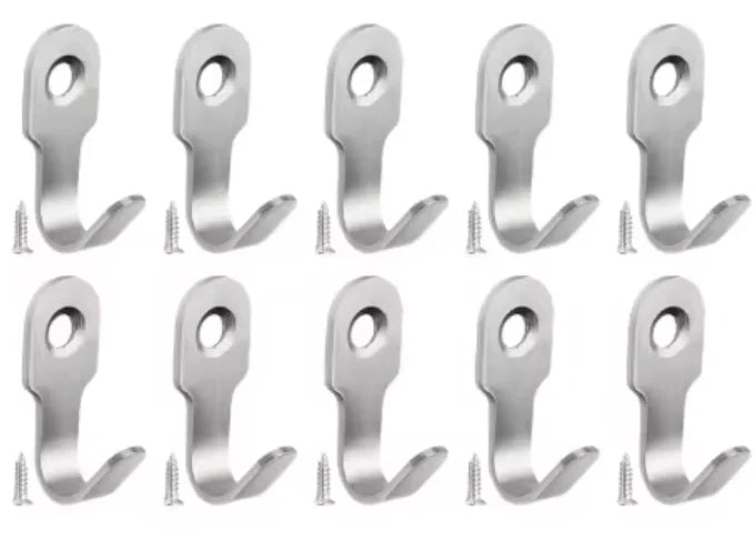 Mini Stainless Steel J Hooks Wall-Mounted Storage Hooks Set