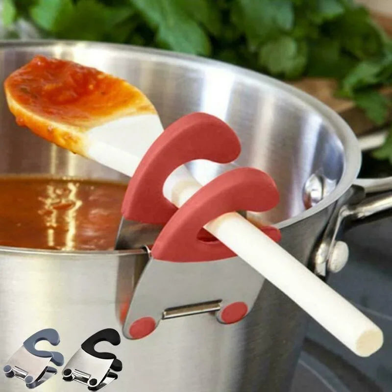 Silicone Pot Spoon Holder Heat-Resistant Clip